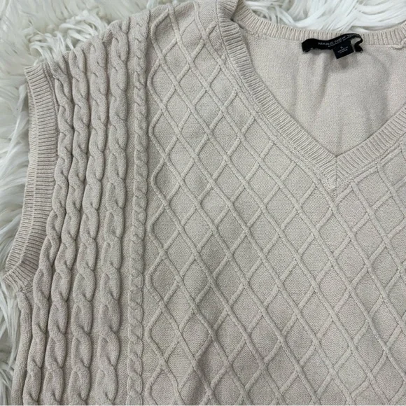 Marc New York Beige V-Neck Sweater Vest - Picture 4 of 6
